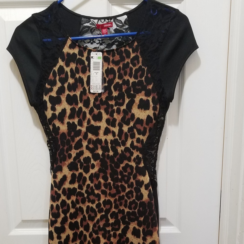 SOLD: Bongo leopard dress with lace